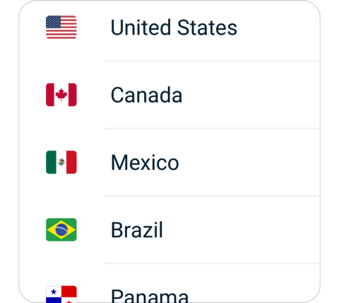 QingwaVPN connect step 2, choose VPN server location